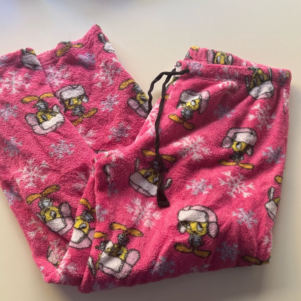 Cozy Pink Pajamas with Cartoon Print